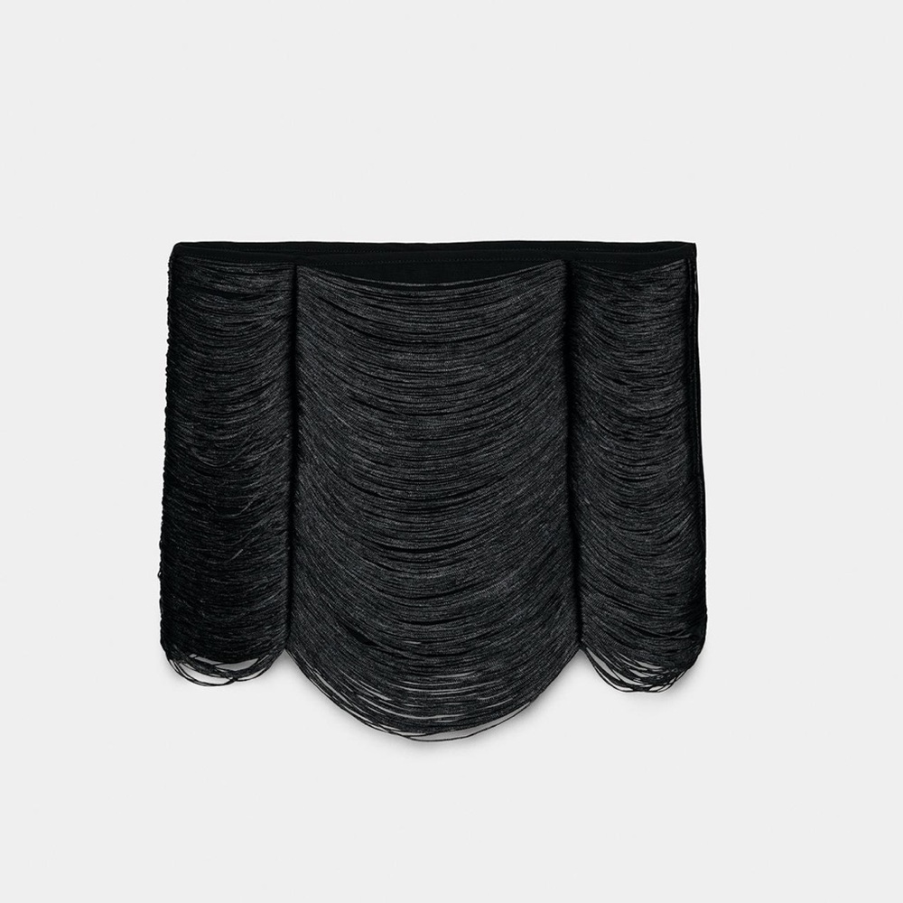 Zara NWT viral draped fringed mini skirt - Picture 9 of 11